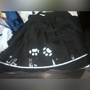 Cute short black cat suspender skirt